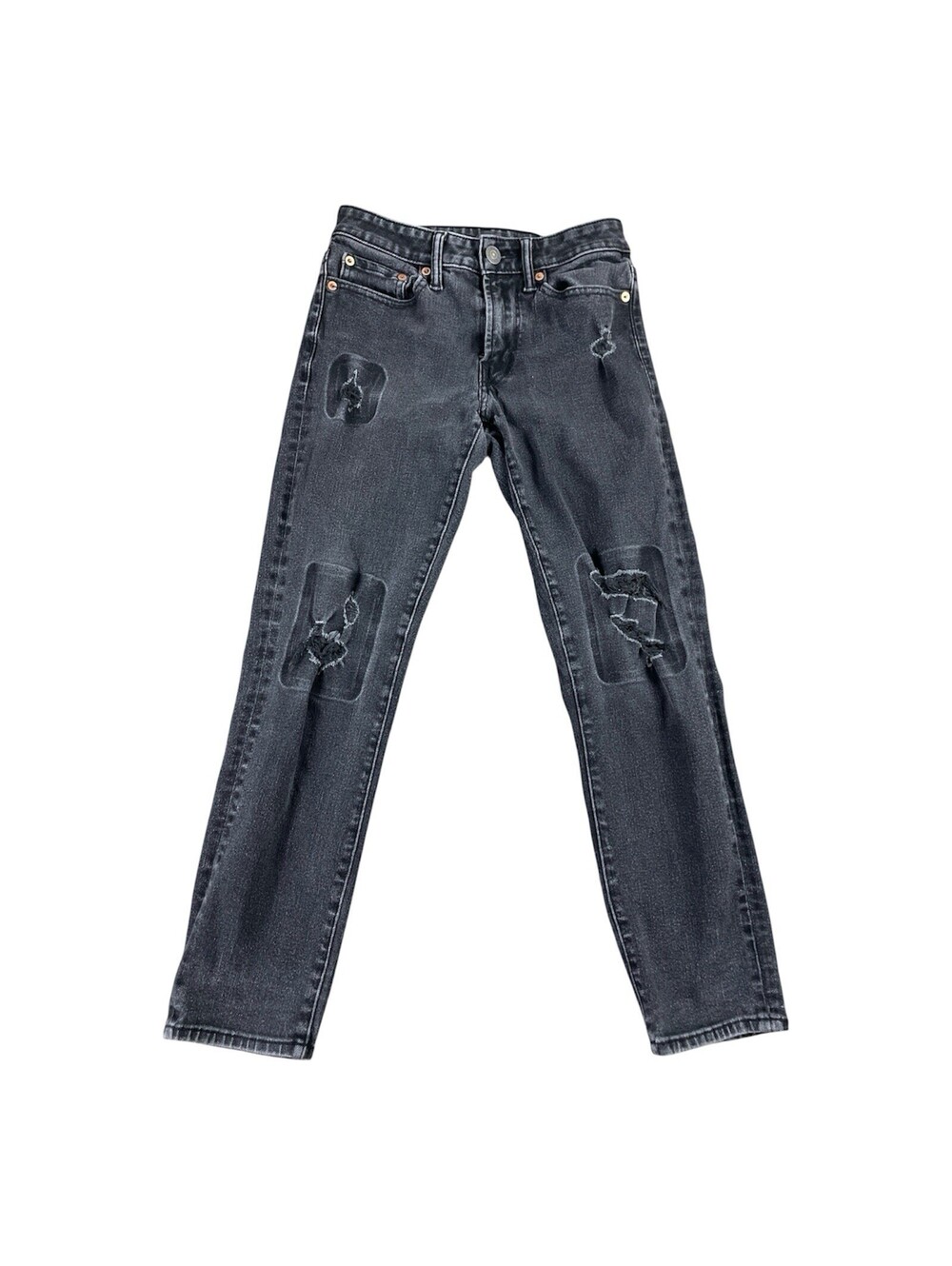 American Eagle Black Denim Jeans Distressed Women's 26 X 28 Slim Grunge Street